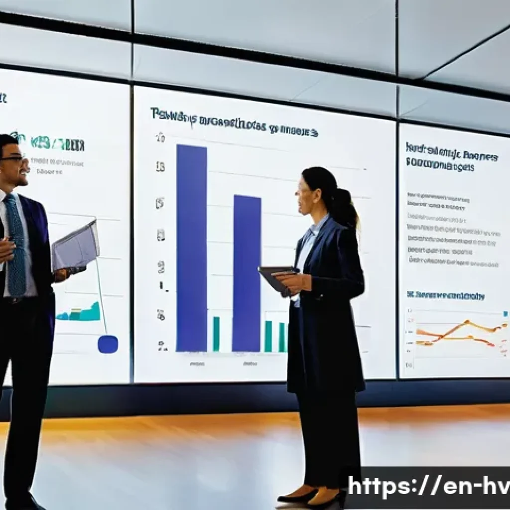 소셜 임팩트 측정의 정책적 중요성 - **Prompt 1: Visualizing Data-Driven Social Progress**
"A vibrant, modern office space bathed in ...