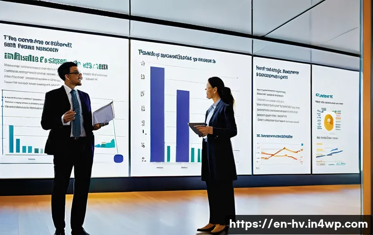 소셜 임팩트 측정의 정책적 중요성 - **Prompt 1: Visualizing Data-Driven Social Progress**
    "A vibrant, modern office space bathed in ...